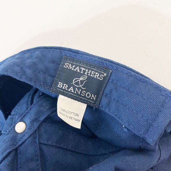 Smathers & Branson Navy Blue Tennis Baseball Hat Cap Needlepoint Adjustable - Picture 4 of 4